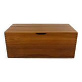 Salin Nyborg Teak Chest / Storage Box / Side Table on Wheels Denmark 1960s