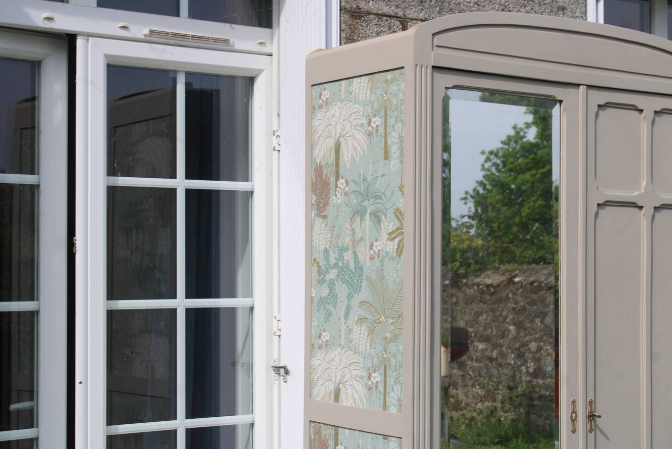 Vintage Parisian upholstered wardrobe