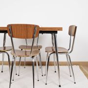 Formica extending table with 4 chairs, set, vintage from the 70s.
