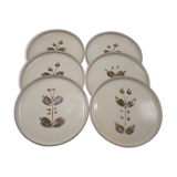 Series of 6 stoneware plates
