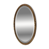 Large art deco mirror, oval, gold