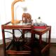 Tables gigogne en rotin vers 1950 de style art déco