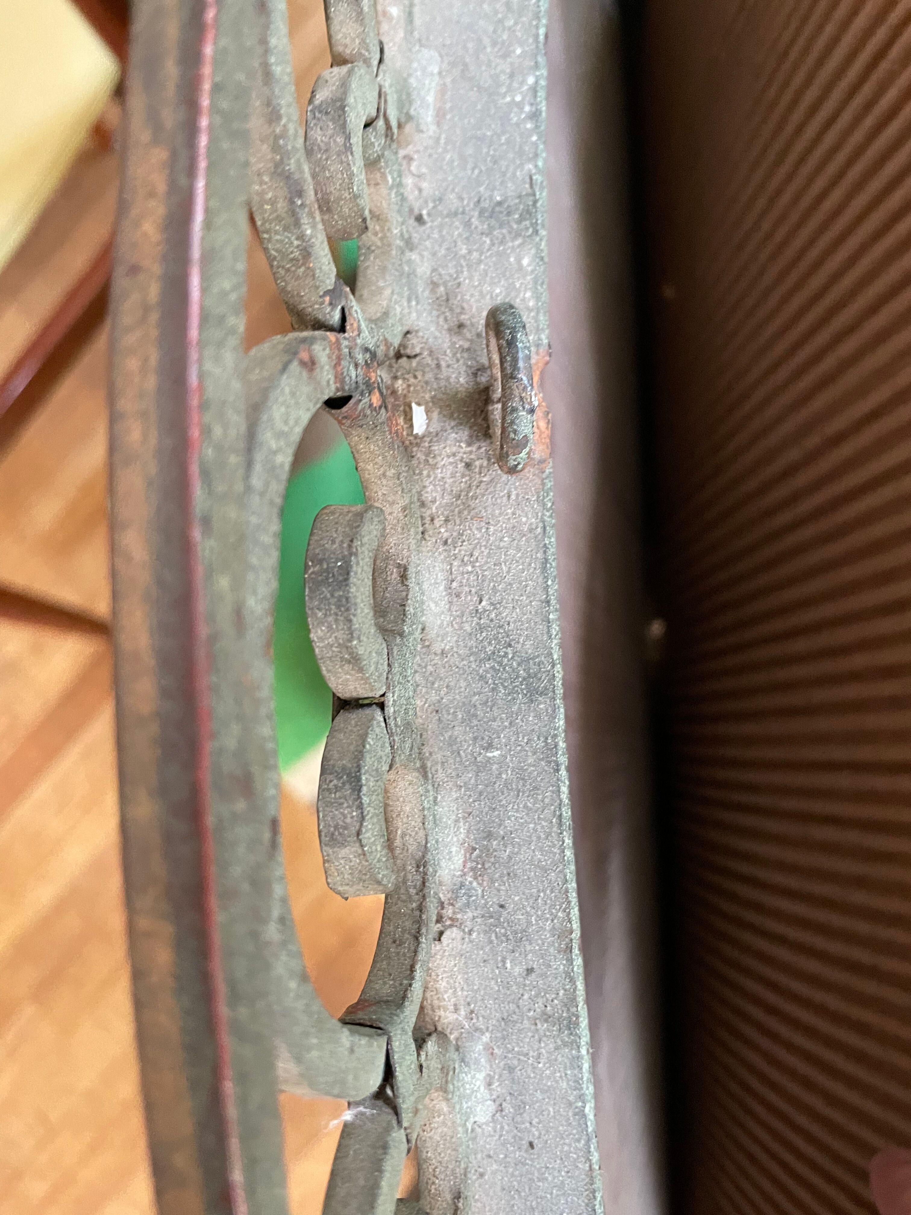 Art deco wrought iron mirror