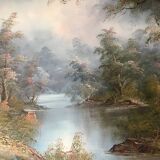 Large format landscape canvas painting