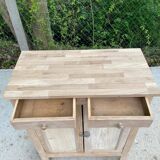 Renovated Parisian sideboard in raw solid wood 72cm