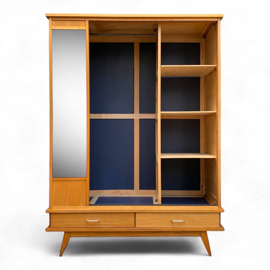 Vintage wardrobe with compass feet 1960