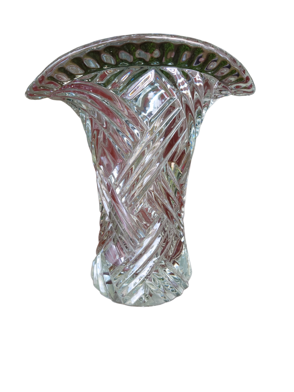 Vase en verre moulé ovale XX siècle