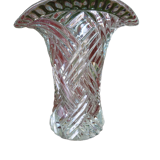 Vase en verre moulé ovale XX siècle