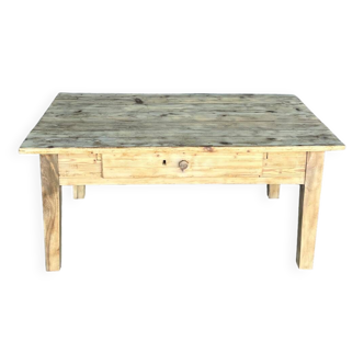 Raw wood coffee table