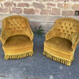 Pair of toad armchairs