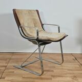 Apelbaum-Paris, pair of armchairs attributed to Raphaël in smoked plexiglass and chrome, 1960/1970