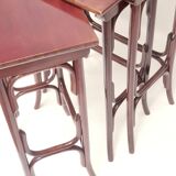 Thonet 20th Century Nesting Tables, Stained Beech