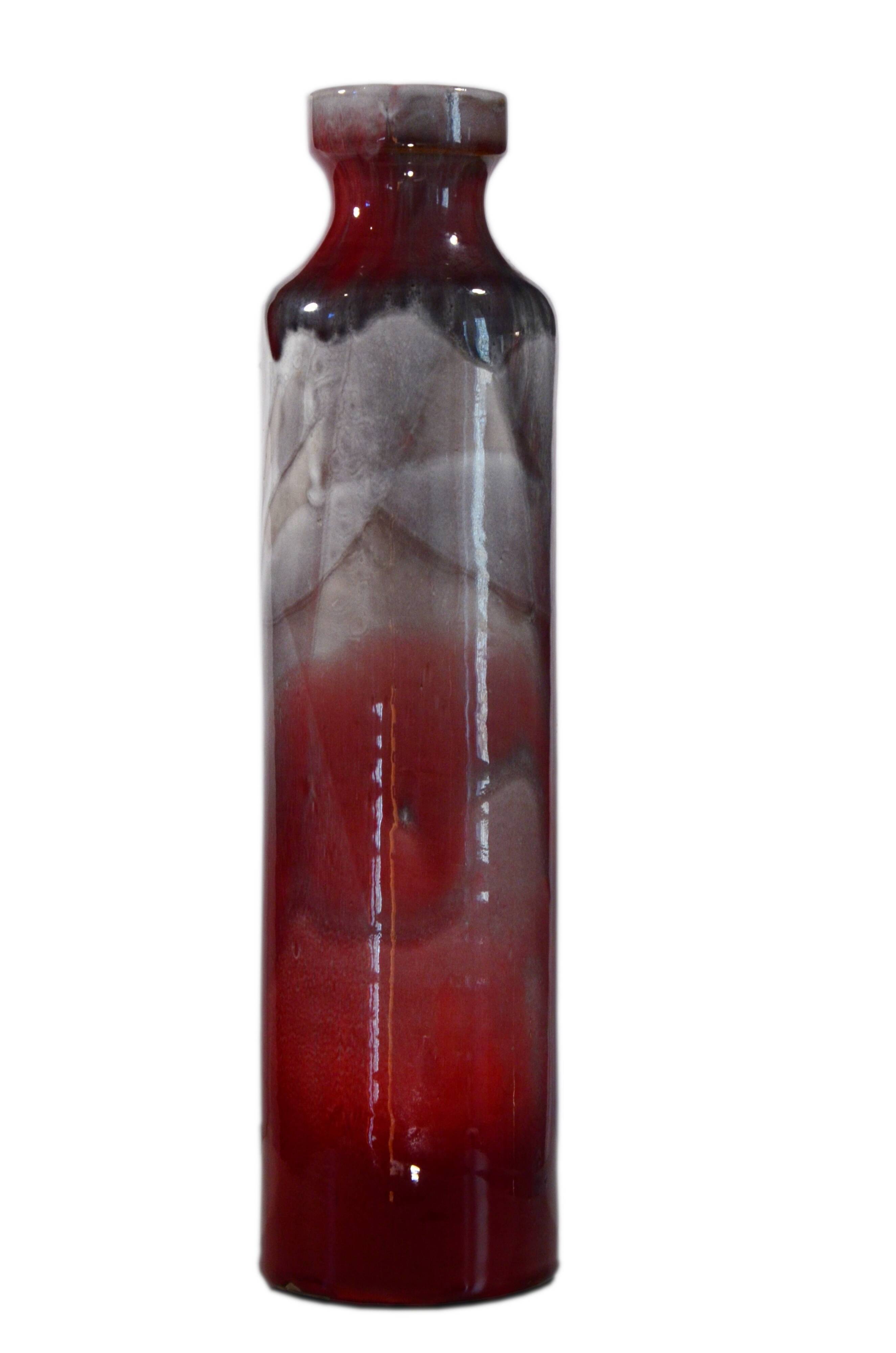 Artisanal ceramic vase 10x39cm, Éva Kondor, Hungary, 2010