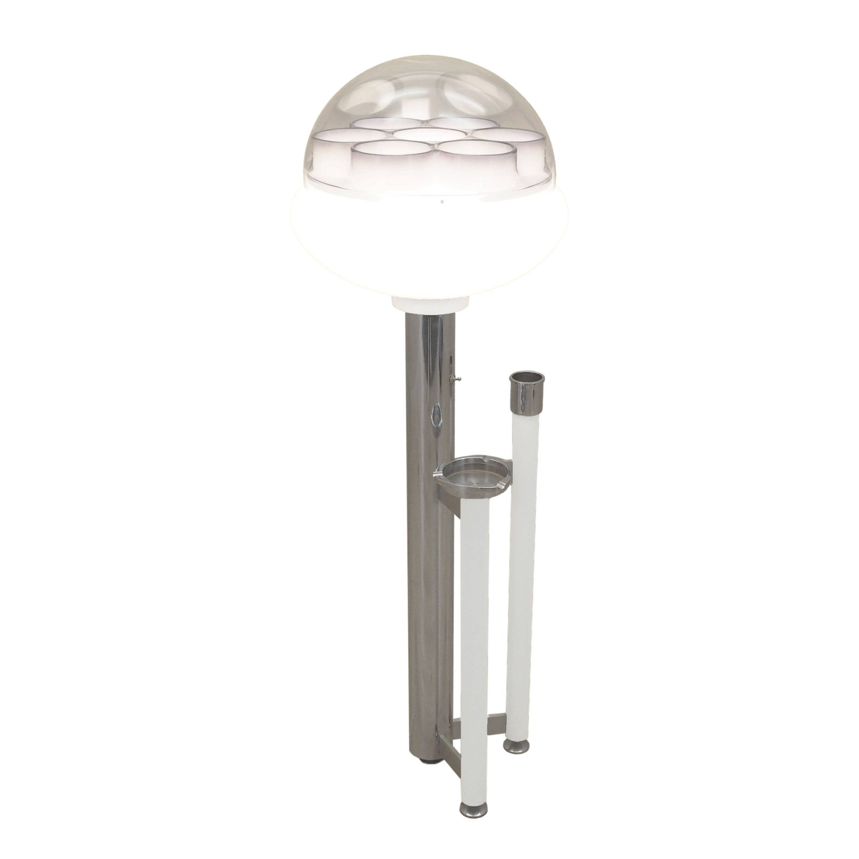 Floor lamp with ashtray, Space Age design, 1960s, production: Italy