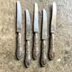 5 TG silver monogrammed dessert knives by Félix Malique, late nineteenth century