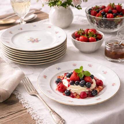 Set of 8 deep plates, 8 flat plates and 8 dessert plates + 1 dish Bavaria US Zone