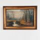 Antique original forest landscape oil painting c. 1910