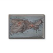 Carte ancienne de l’île de Capri – Italie – 1909 | Décoration murale v
