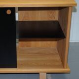 Buffet Ralph Lauren with polished slate stone and rosewood shelves.