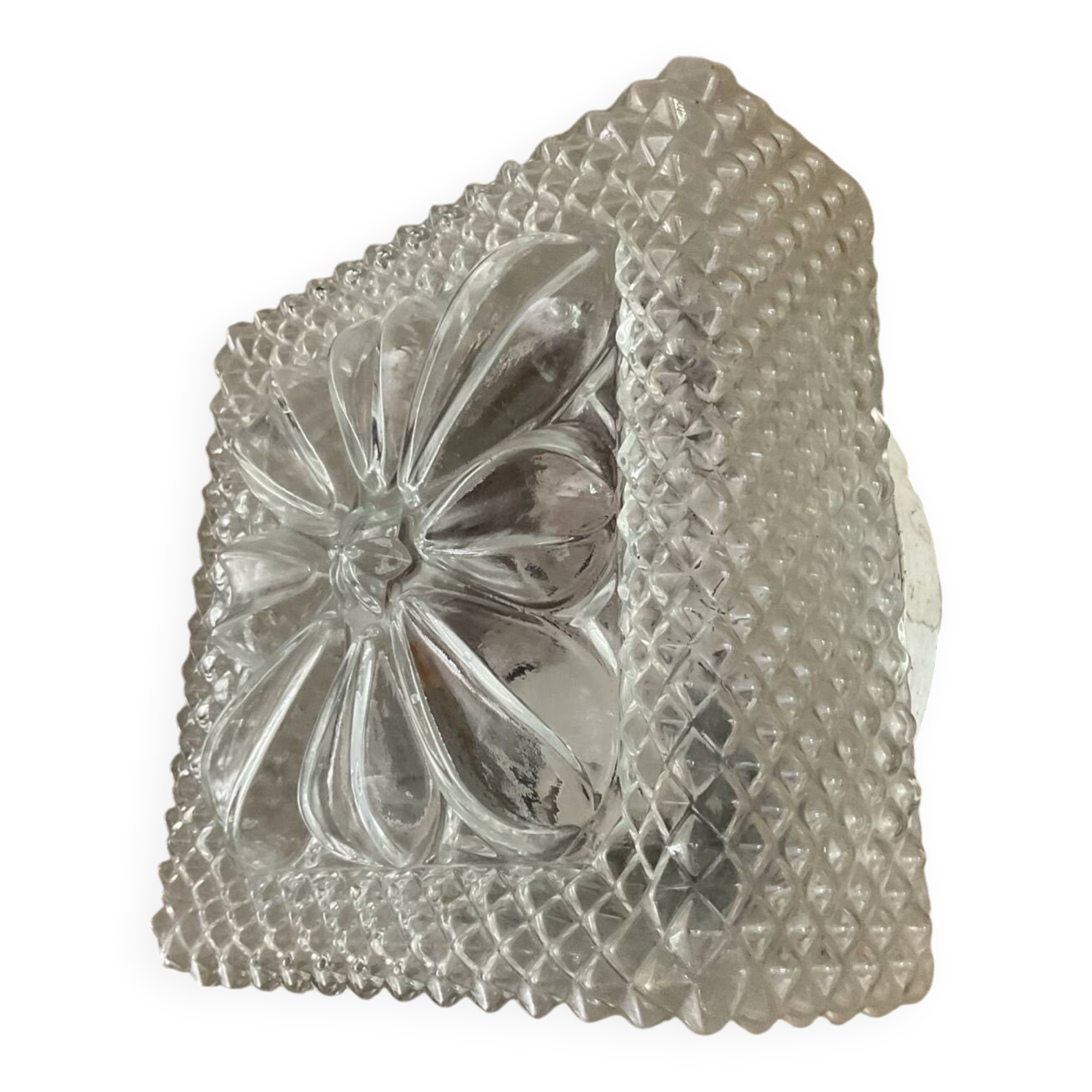 Vintage 70s molded glass wall lamp