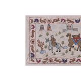 Hand knotted rug, vintage turkish rug 52x190 cm