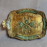 Lot of 3 vintage Florentine trays made of gilded wood
