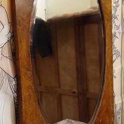 Mirror from the Napoleonic III era, second half of the 19th century in burl and bronze.