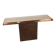 Minimalist console in travertine and patinated metal — 1970s