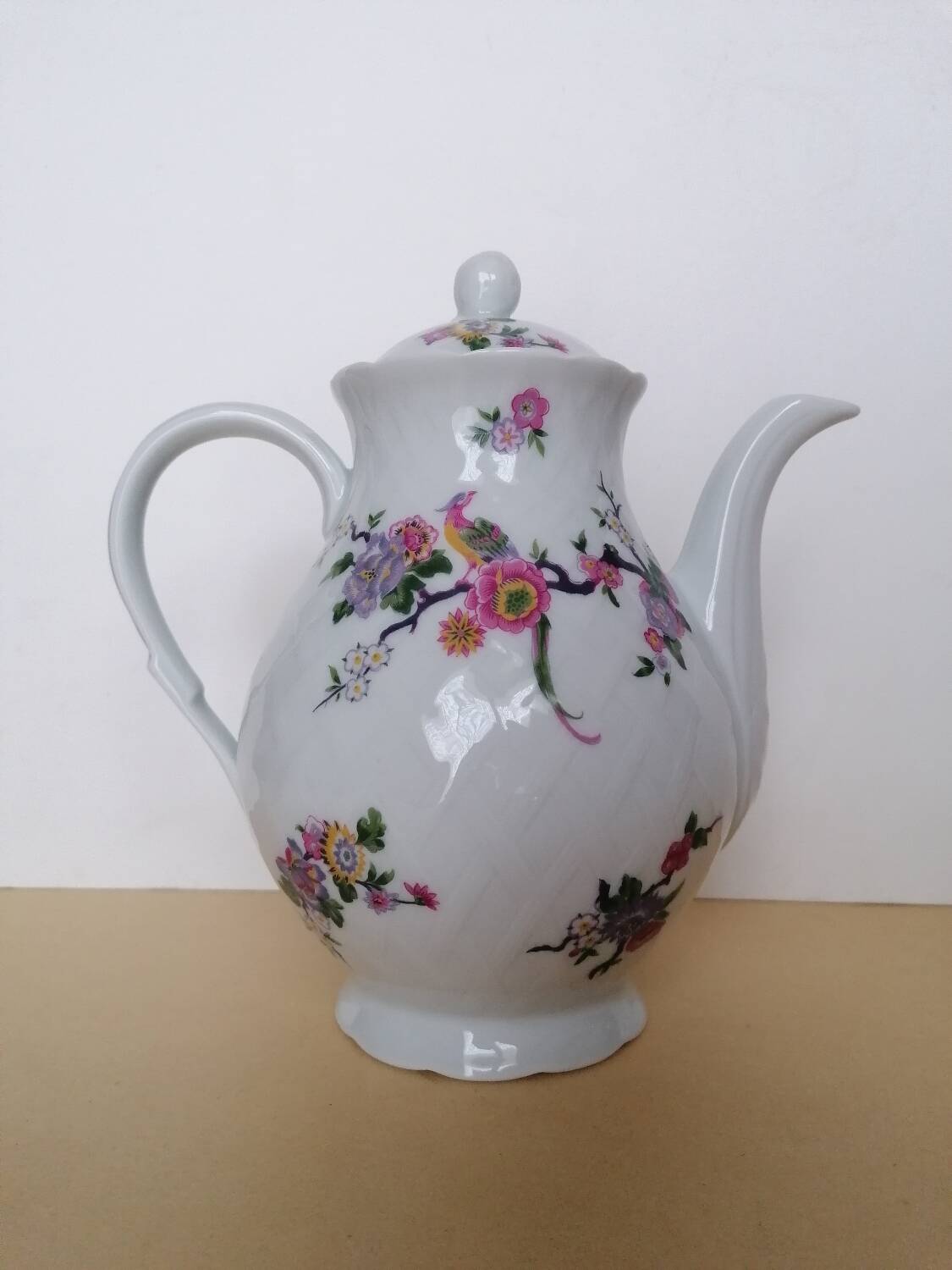 Bernardaud coffee service Limoges birds flowers