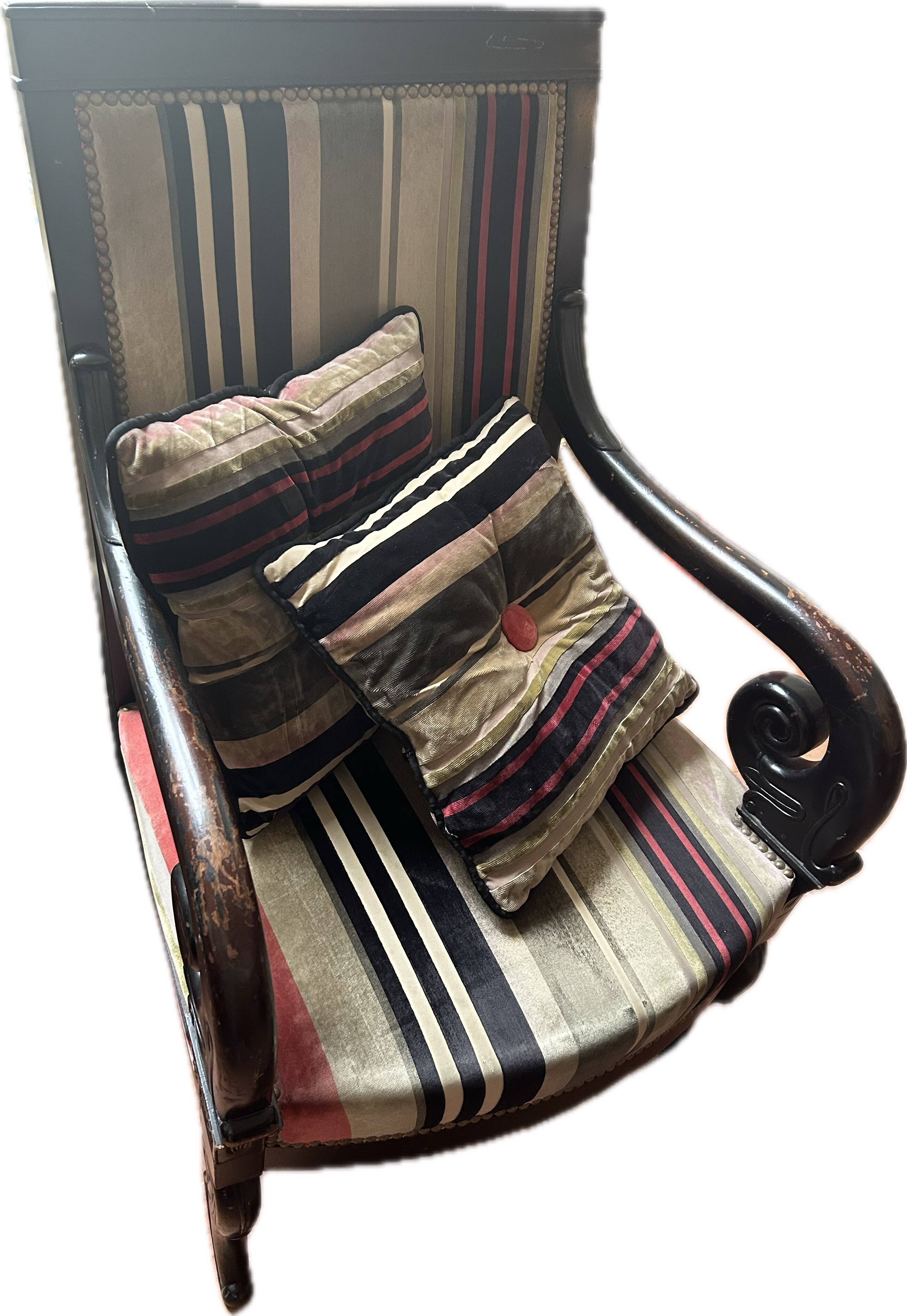 Restoration armchair with mahogany cross.