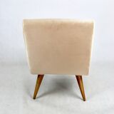 Vintage Loft armchair from the 70s beige champagne velvet