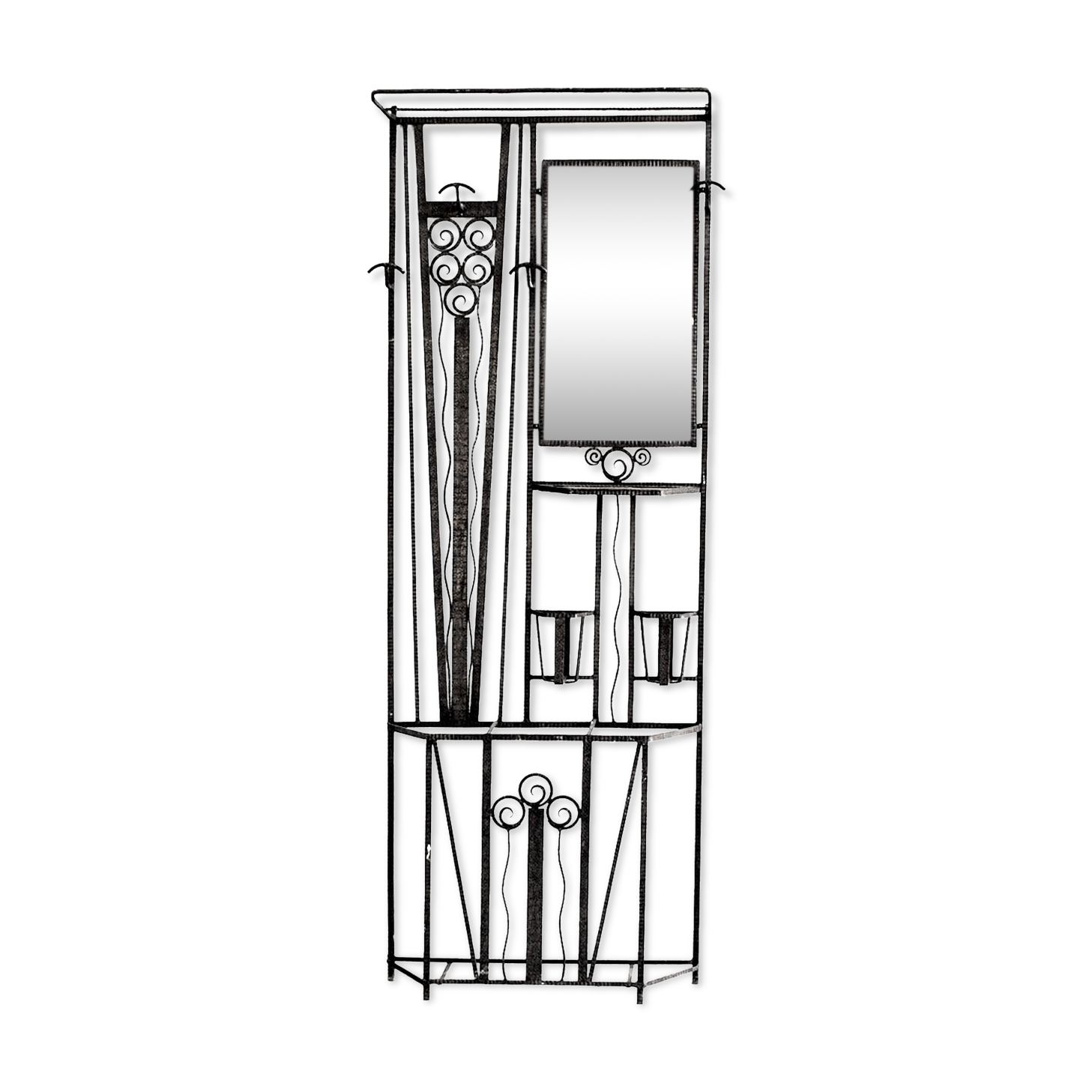 Mirror coat racks in wrought iron 1930 style Art deco