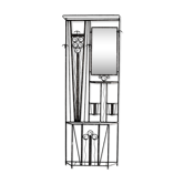 Miroir portemanteaux en fer forgé 1930 style Art déco