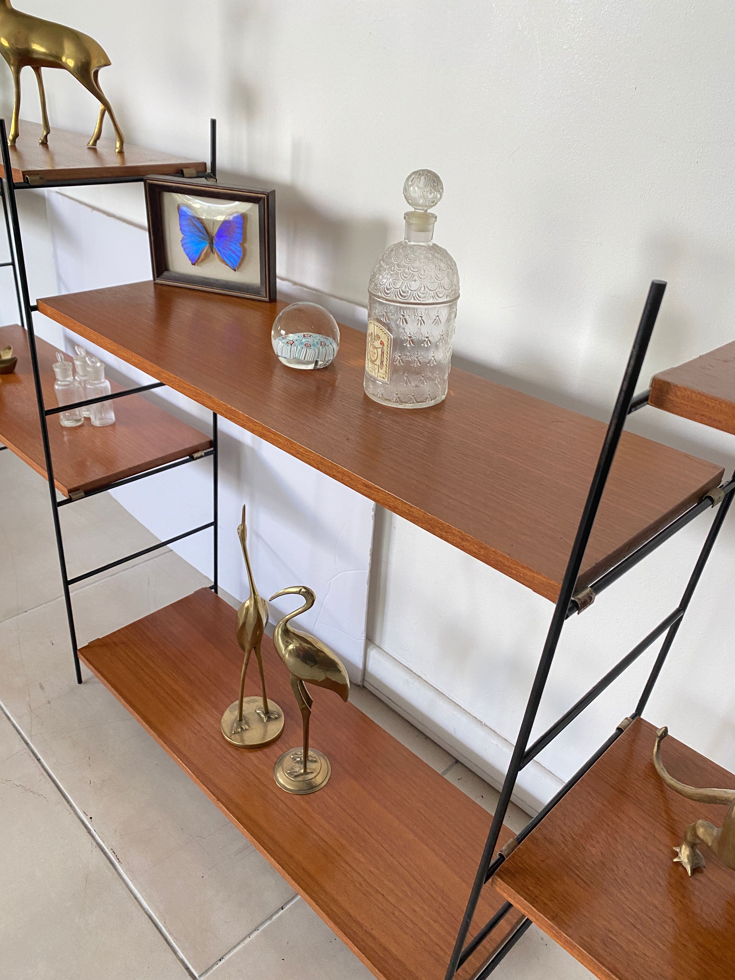 Vintage wooden string shelves