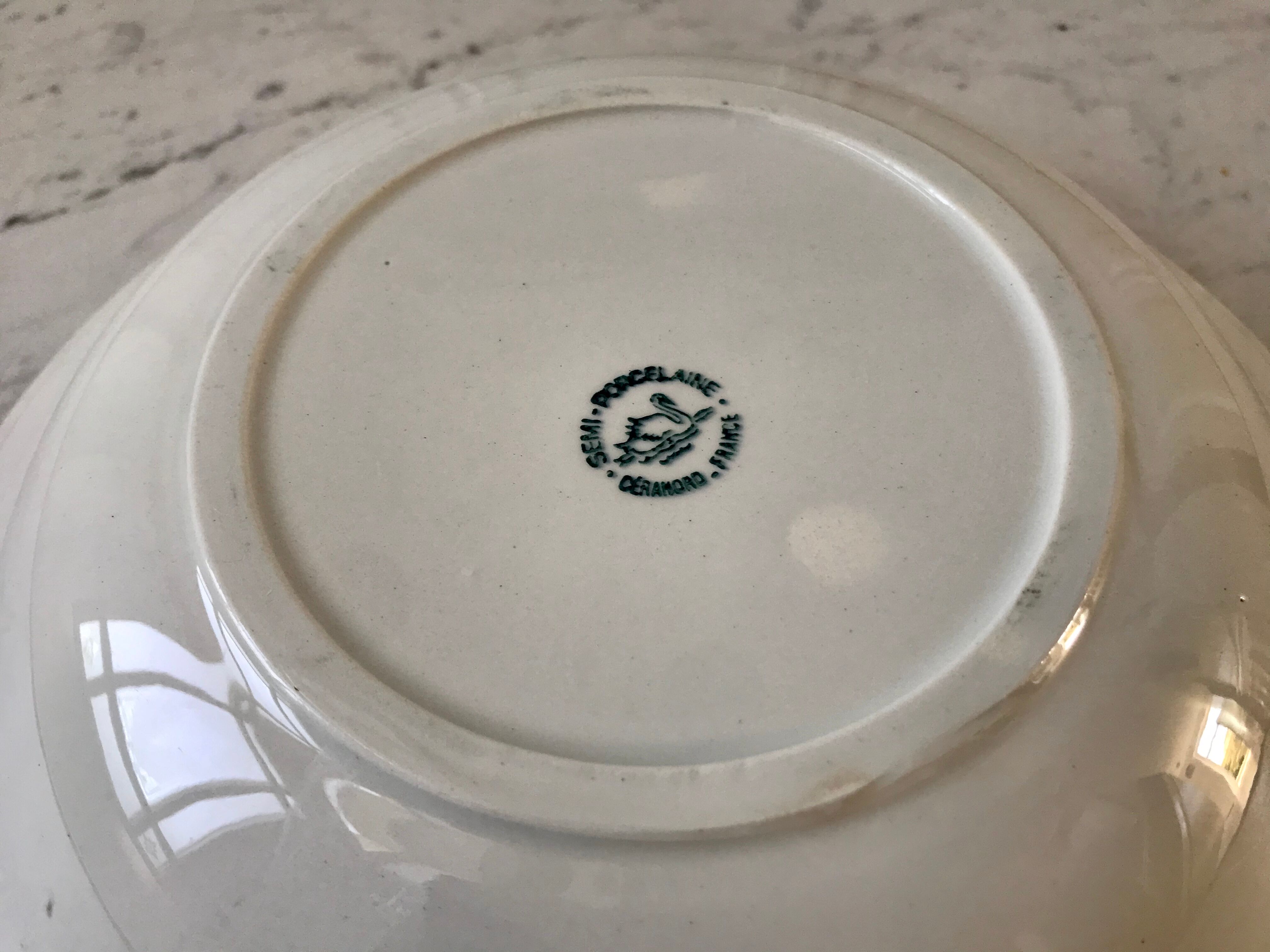 Plat creux Saint-Amand Céranord motif moulins années 60