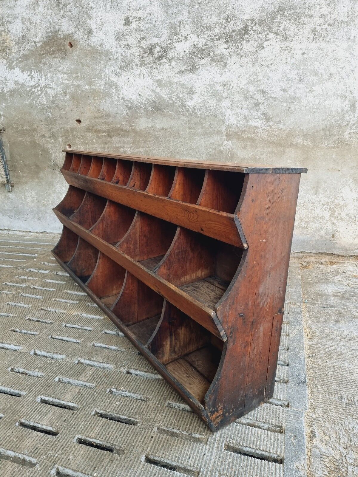Antique grocery cabinet shop cabinet pine compartment unit 230 cm