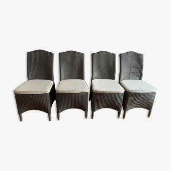 Lot de 4 chaises Lloyd Loom