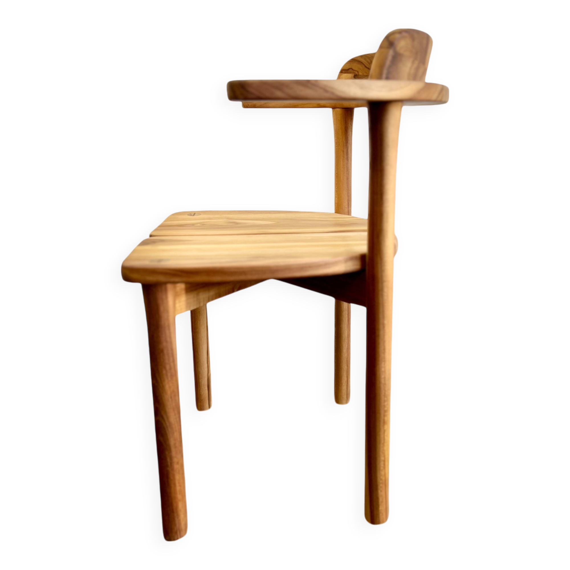 Brutalist teak chair