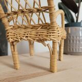 Rattan armchair for dollhouse