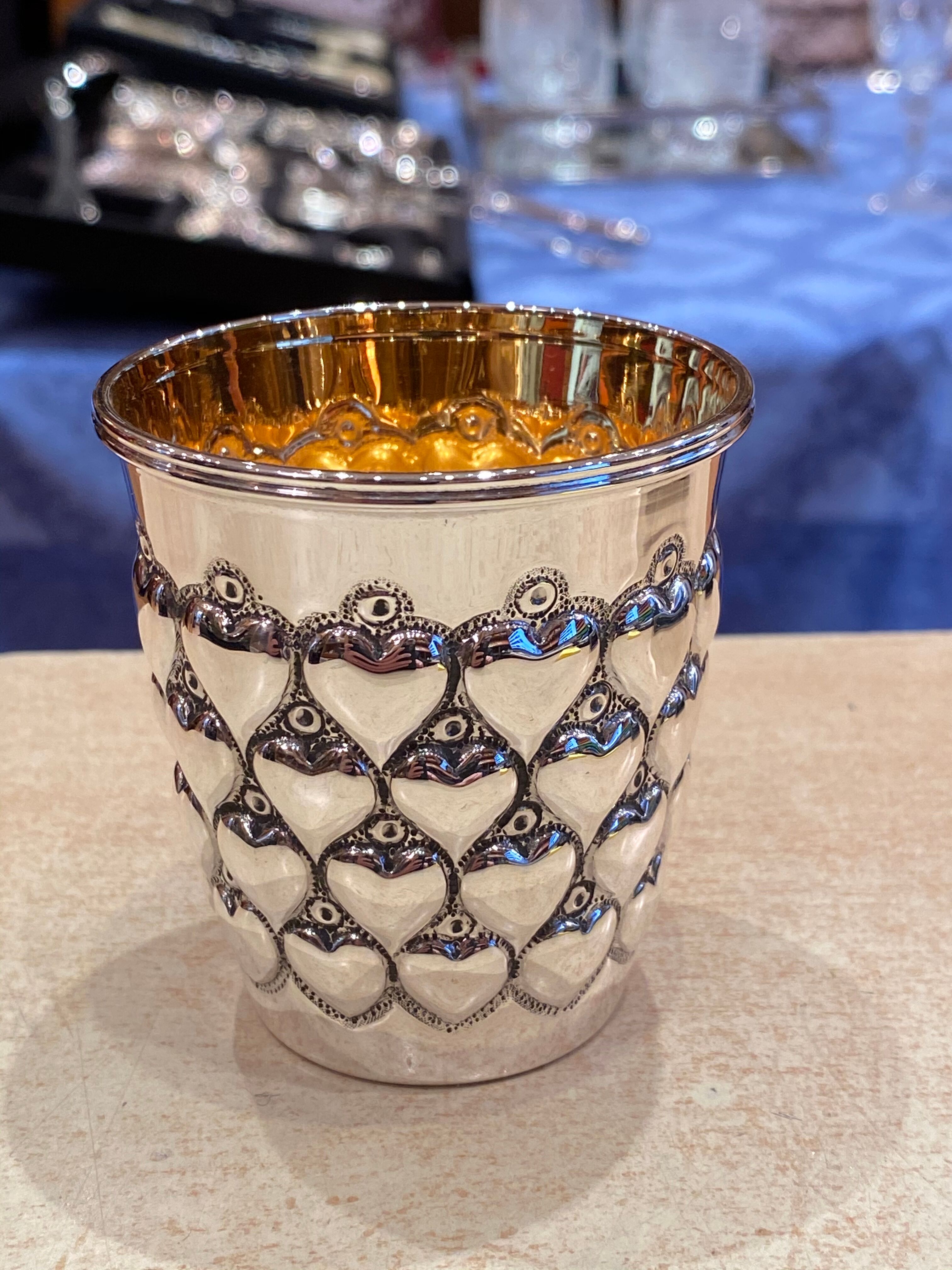 Timbale in solid silver and vermeil