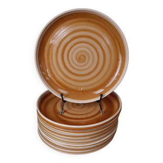 Set of 9 flat sandstone plates from Sarreguemines BP
