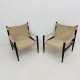 Set of mid-century Danish safari chairs by Erik Wørts for Niels Eilersen, 1960s