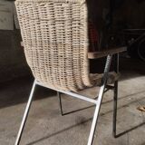 White wicker armchair
