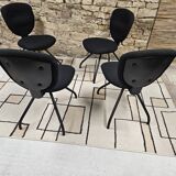 Set of 4 vintage design ergonomic chairs