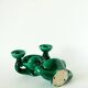 Paire de bougeoirs en céramique avec vide-poche intégré, vert, 1960