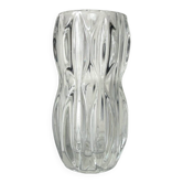 Vase SKLO Union par Jan Schmidt, mid-century en verre transparent