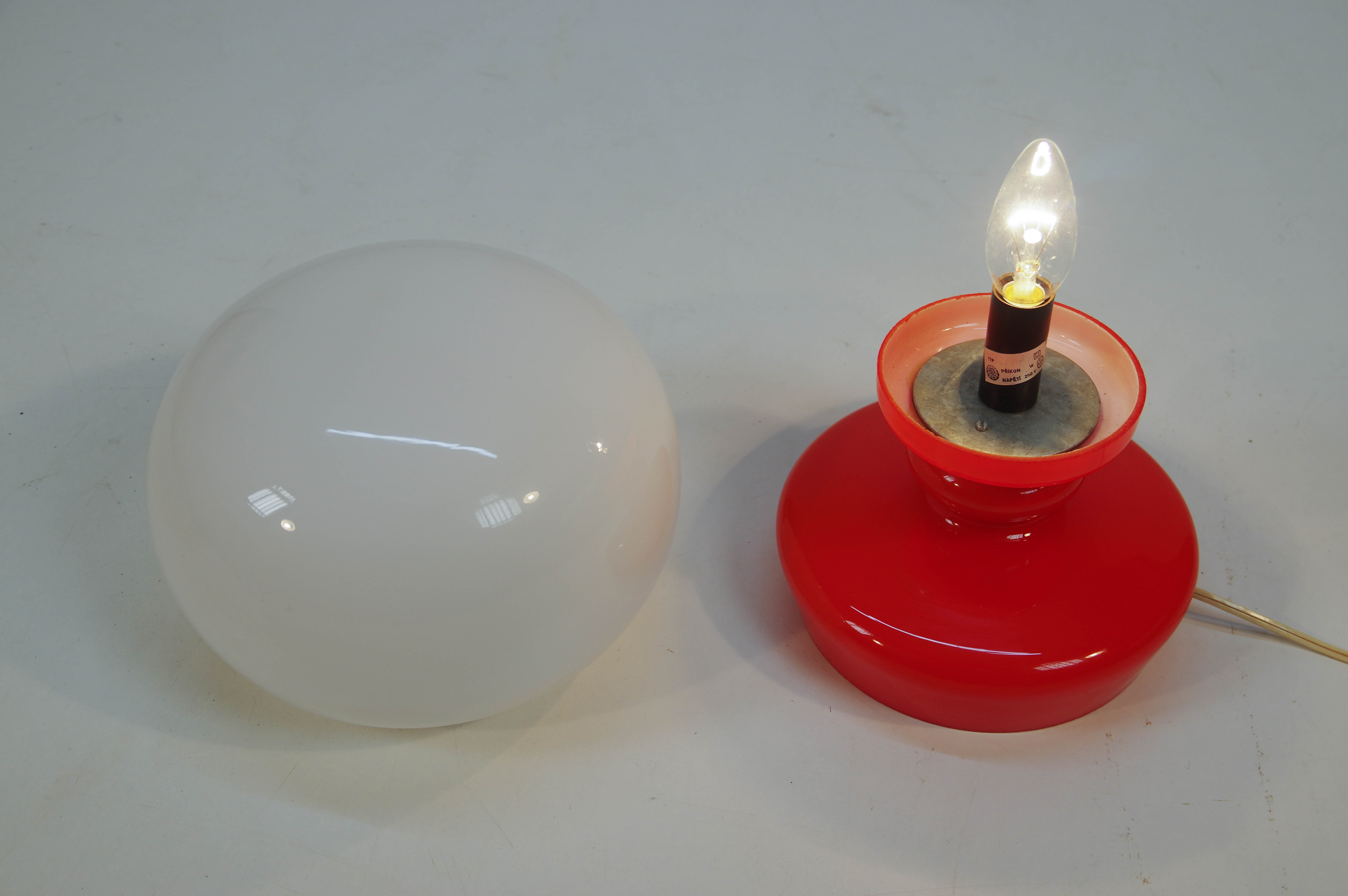 All glass table lamp by Valasske Mezirici, 1970s