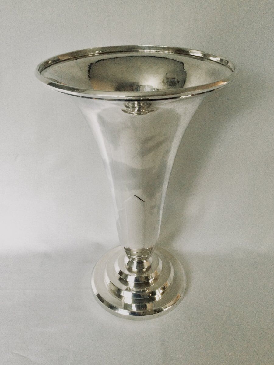 Art Deco silver vase Georges Lecomte