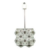 Pendentif en verre cubique brutaliste des années 1970, Kamenický Šenov