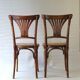Two bistro chairs kohn n°196 in palmette, circa 1906, tanned